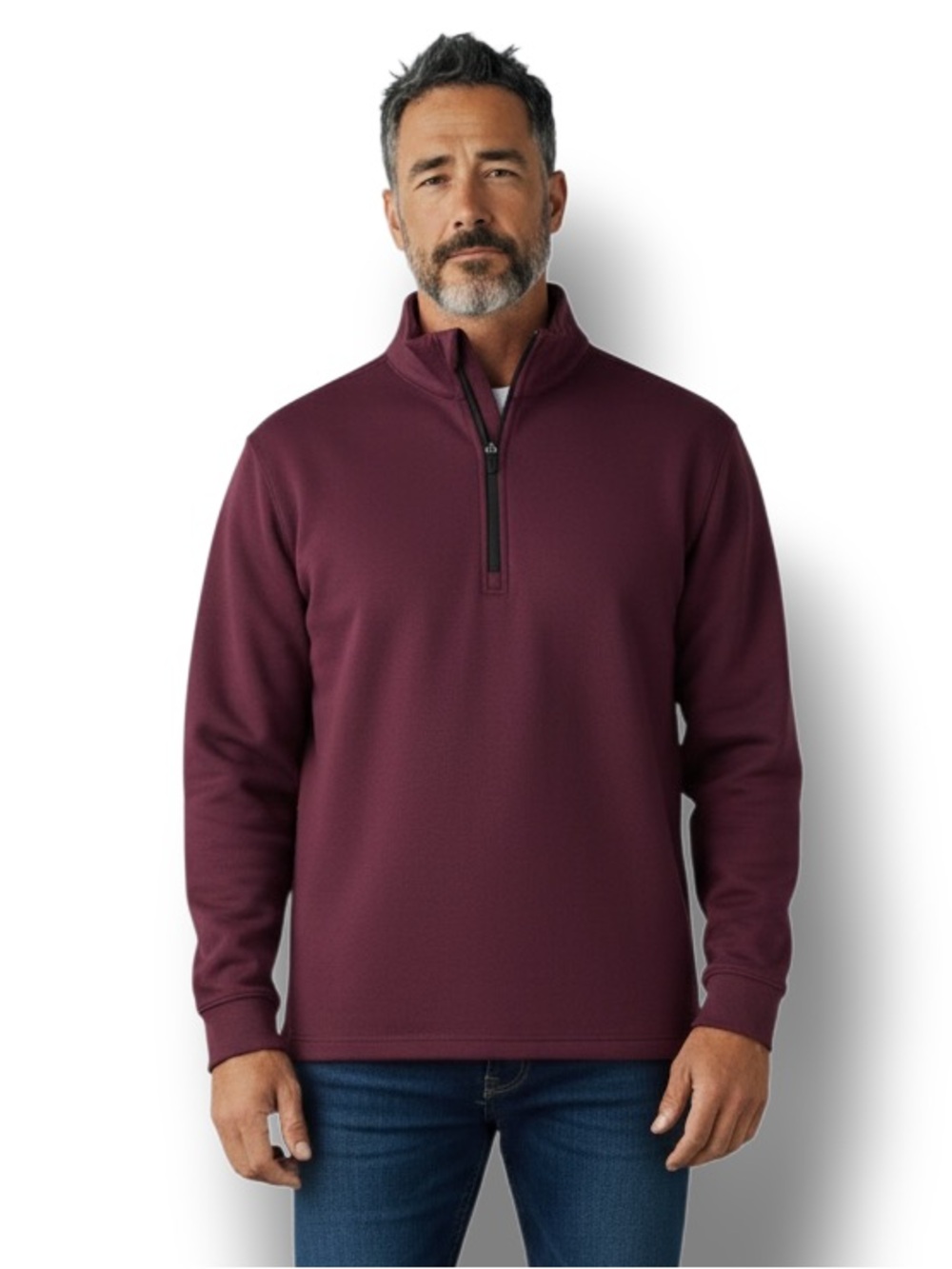 Ben Hogan Performance Men's Long Sleeve Quarter-Zip Pullover Sweater Plum L